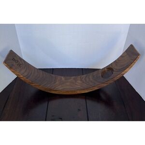Koa Wood Wine Stand Single Bottle Holder Made in Hawaii Palm Tree Engraved‎